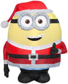 Gemmy Christmas Airblown Inflatable Minion Otto in Santa Suit, 3 ft Tall