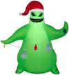 Gemmy Christmas Airblown Inflatable Oogie Boogie with Santa Hat and Present, 3.5 ft Tall