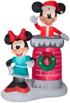 Gemmy Airblown Inflatable Mickey Mouse and Minnie Mouse Chimney - Techmatic