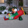Gemmy Christmas Airblown Inflatable 4.5' Snoopy in Airplane