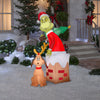Gemmy Airblown Inflatable Grinch and Max Chimney Scene 5.5 Feet