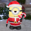Gemmy Christmas Airblown Inflatable Inflatable Minion Stuart Licking Candy Cane, 3.5 ft