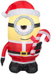 Gemmy Christmas Airblown Inflatable Inflatable Minion Stuart Licking Candy Cane, 3.5 ft