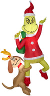 Gemmy 6ft Airblown Inflatable Hanging Grinch with Max-Grinch