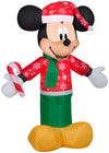 Gemmy Airblown Inflatable Mickey Mouse in Snowflake Sweater and Stocking Cap, 3.5 Feet