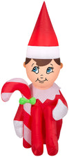 Gemmy Airblown Inflatable Elf on the Shelf with Candy Cane, 3.5 Feet Tall