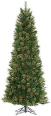Good Tidings 6-1/2-Foot Artificial Royal Cashmere Pre-Lit Pencil Christmas Tree