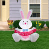 Gemmy 3.5ft Airblown White Bunny w/Bowtie Spring Inflatable