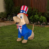 Gemmy Patriotic Inflatable 5Ft Uncle Sam Puppy Dog