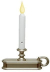 Window Candle with Light Sensor, Orange Flame, Pewter Base, FPC1225P