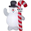 Gemmy 5' Airblown Frosty Hugging North Pole Sign Christmas Inflatable - Techmatic