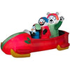 Gemmy Airblown Inflatable Animated Shaking Bobsled With A Penguin, Snowman, and Polar Bear 7ft - Techmatic