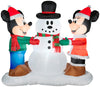 Gemmy Airblown Inflatable Mickey Mouse and Minnie Mouse Snowman Decorating