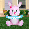 Gemmy Airblown Inflatable Pink Easter Bunny, 3.5 ft Tall, Pink