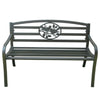 Terra Verde Home Steel Park Bench with Bird Design, 2 Seat Bench, Black