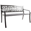 Terra Verde Home Welcome Park Bench, Cast Iron-Powder Coated Steel, 2 Seat Bench, Black